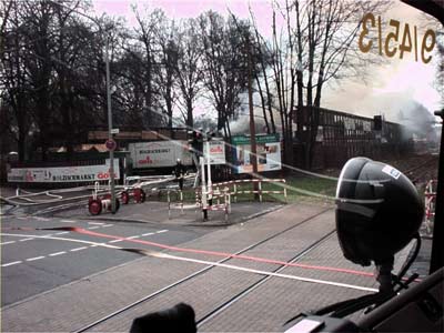 Einsatzstelle beim Eintreffen vom Uerdinger LF